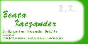 beata kaczander business card